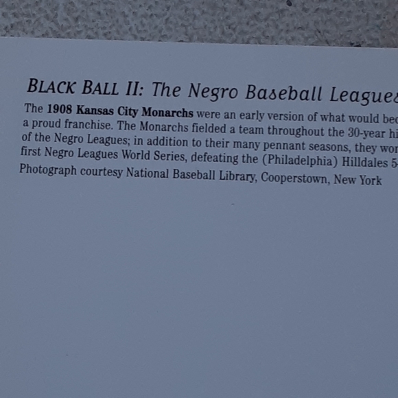 1908 Kansas City Monarchs, Post Card Roster, Photo From Cooperstown - Picture 4 of 4